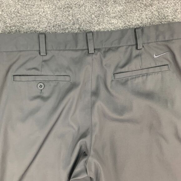Nike Golf Pants Mens 34 Gray Flat Front Dri Fit Tech Sweat Wicking Stretch Chino - Picture 9 of 14